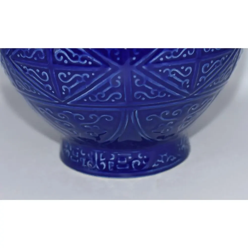Chinese Cobalt Blue-glazed Alter Vessel Dragon Handles